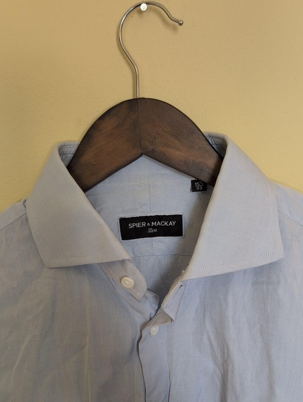 Spier & Mackay Light Blue Slim Fit Dress Shirt 15.5x33